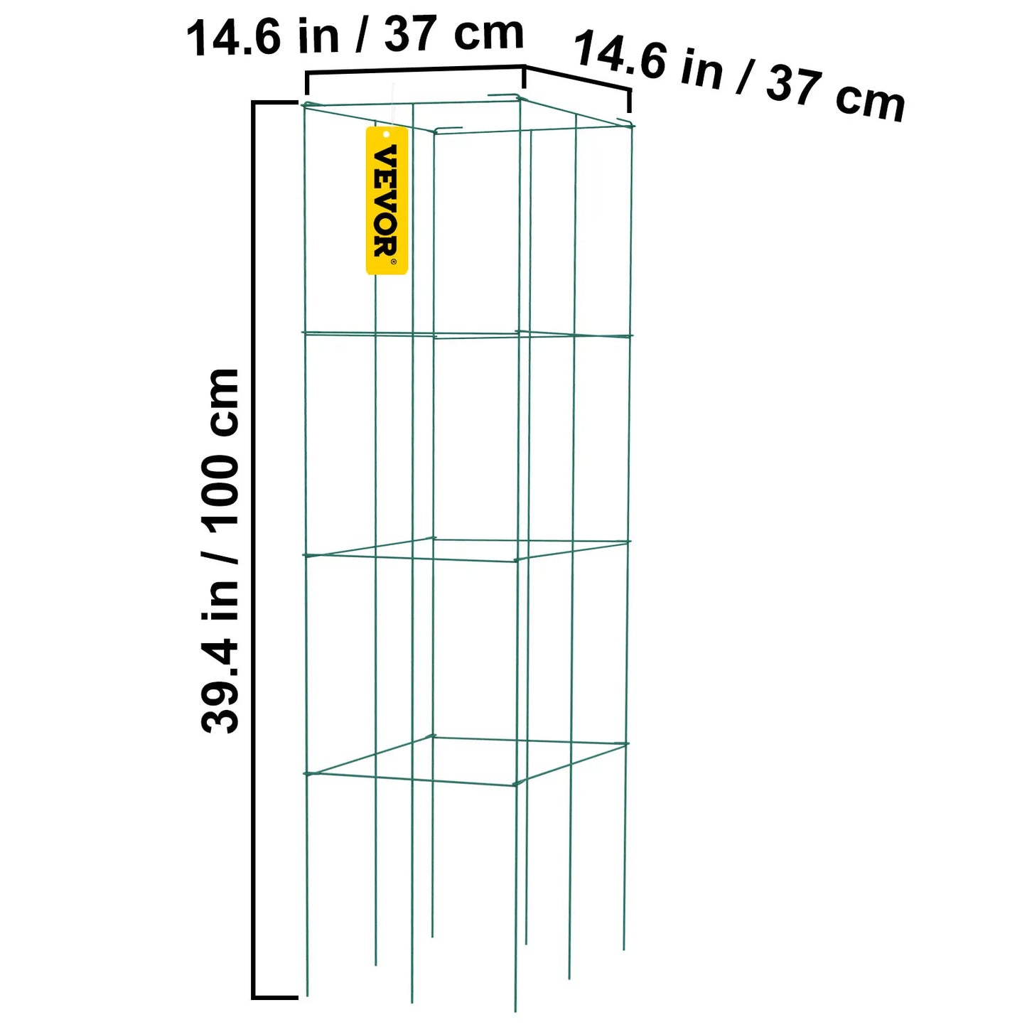 VEVOR Tomato Cages Plant Support Square Steel Interlocking Design