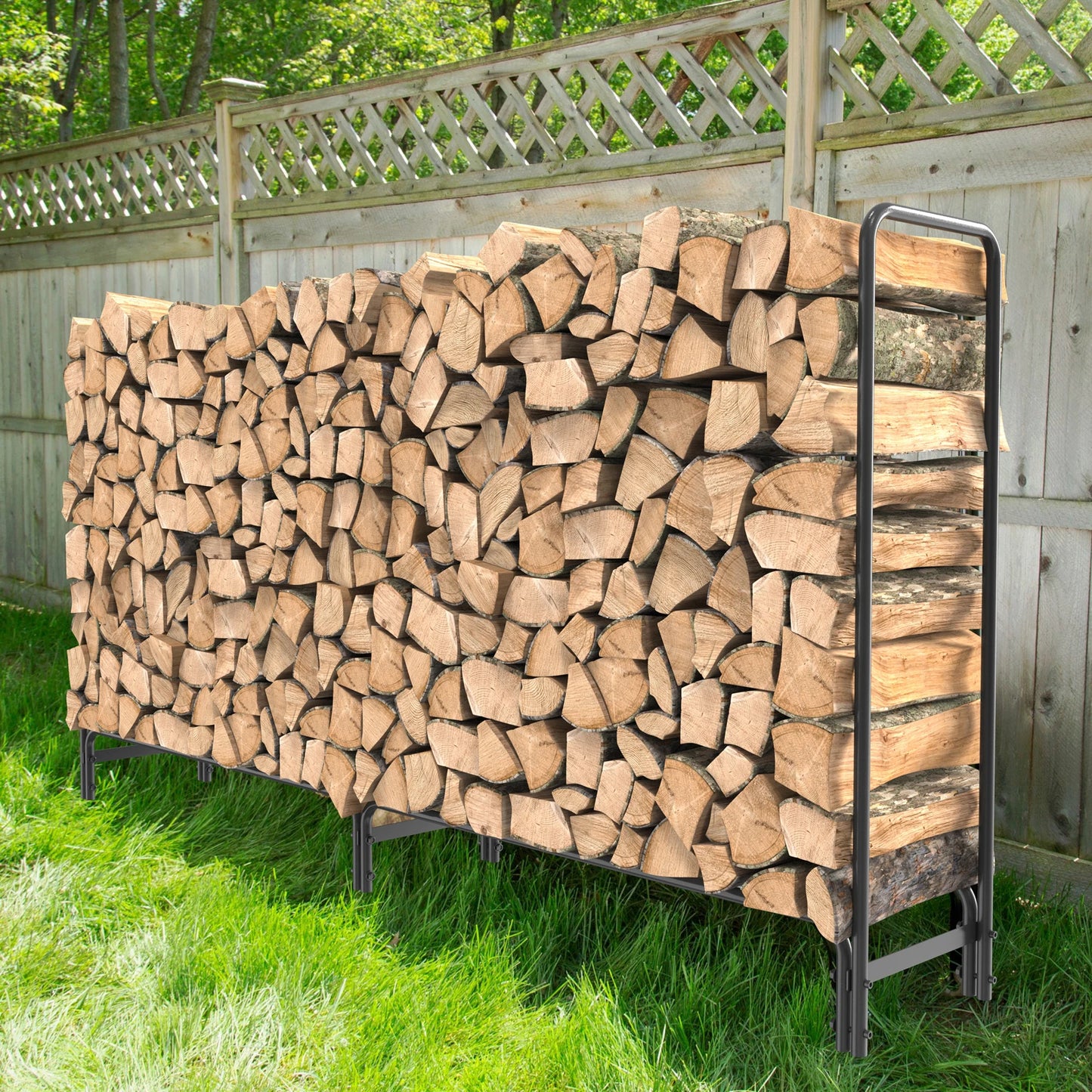 Heavy Duty Metal Wood Log Store Rack For Outdoor Use