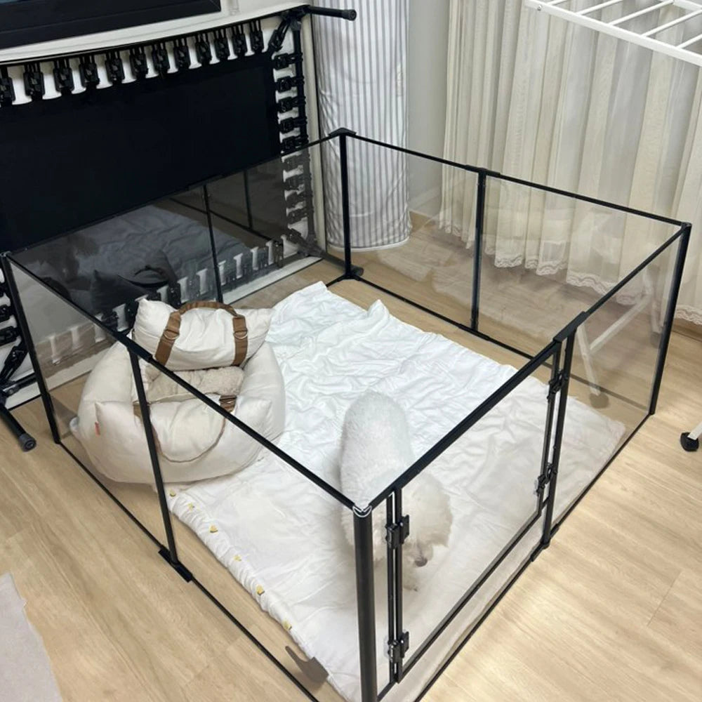 BORWART Premium Acrylic Playpen For Pets With Full Visibility