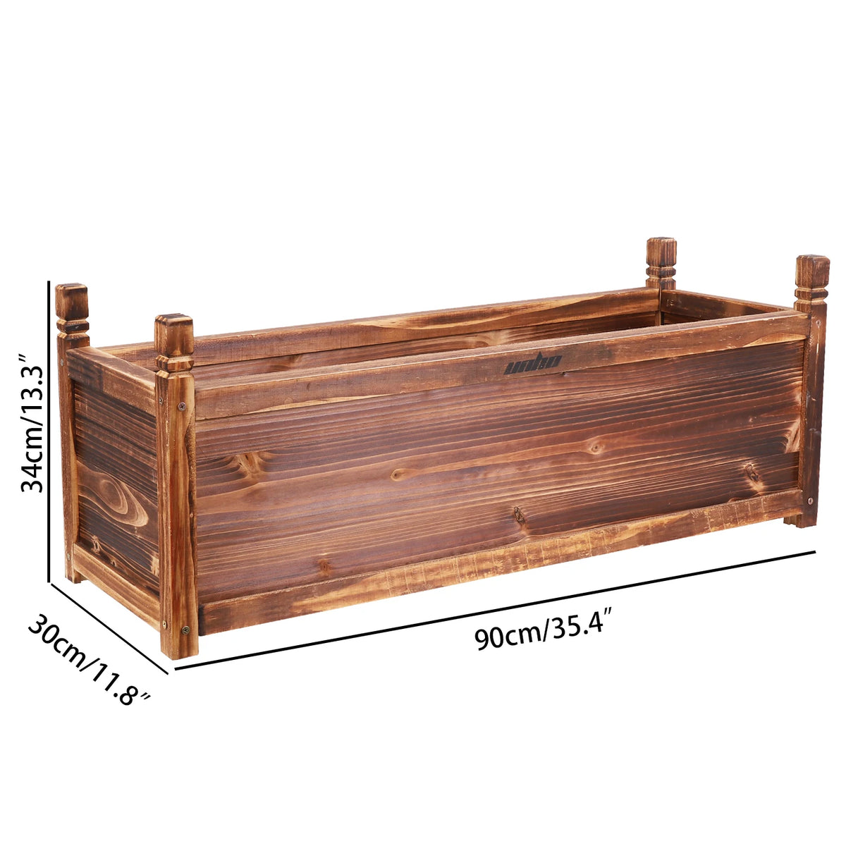 Outdoor Solid Pine Wood Raised Garden Planter Box For Flowers