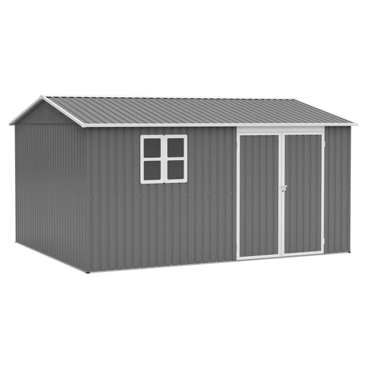 LZBEITEM Metal Outdoor Storage Shed Lockable Waterproof Garden