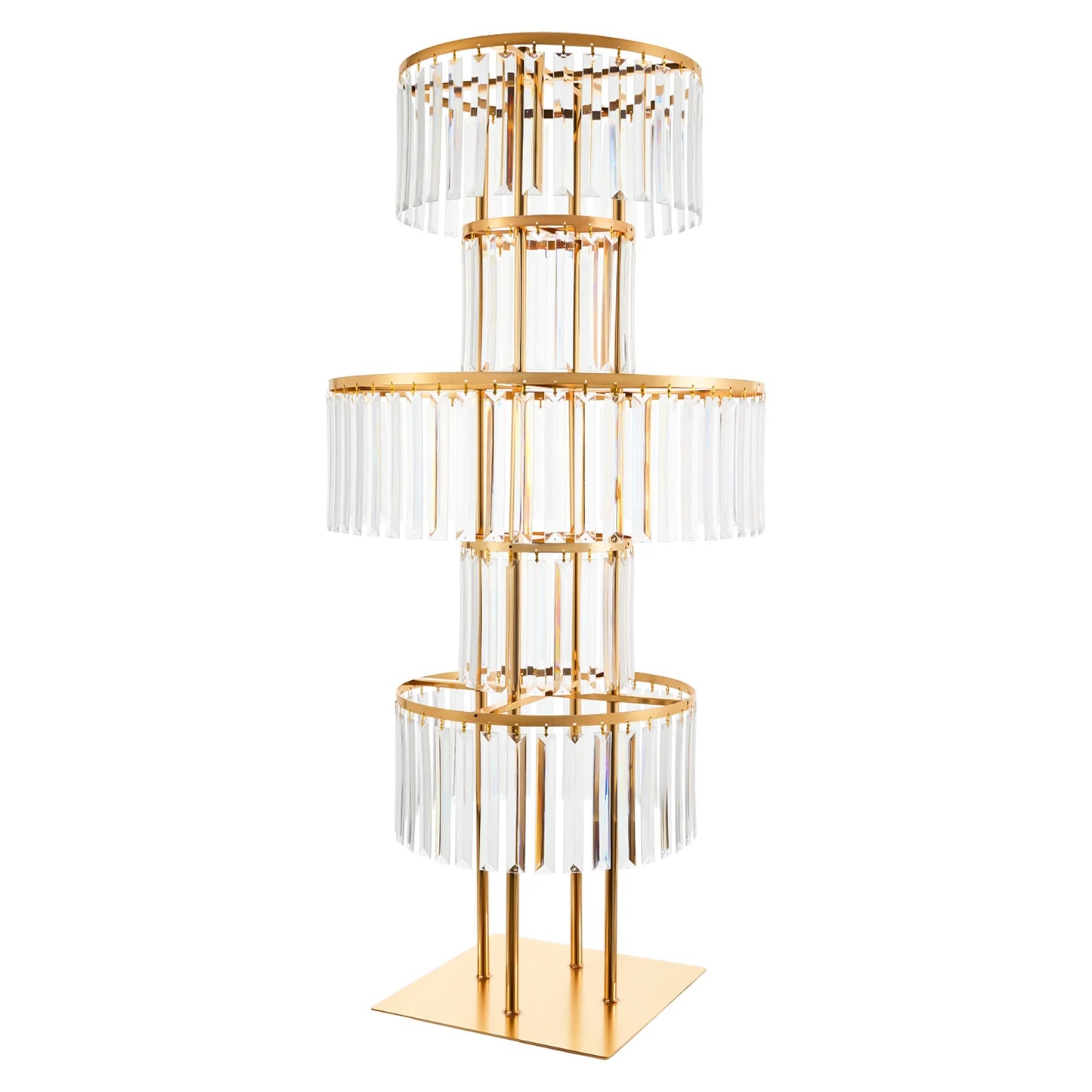 Five Tier Gold Silver Wedding Centerpieces Flower Stand Acrylic