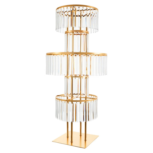 Five Tier Gold Silver Wedding Centerpieces Flower Stand Acrylic