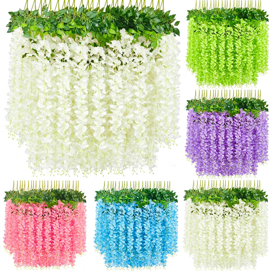 Premium Artificial Wisteria Hanging Flower Garden Decorations