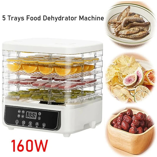 5 Layer Household Food Dehydrator With Adjustable Temperature And Touch Control