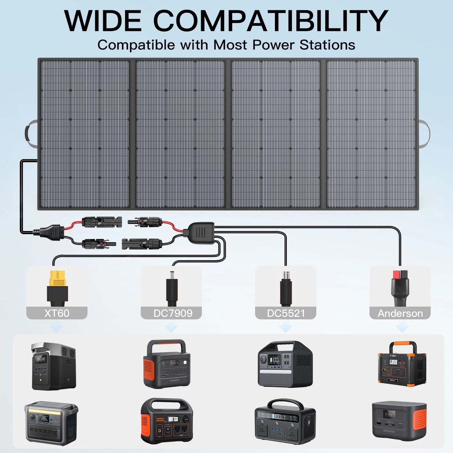 MHPOWOS 400W Portable Foldable Solar Panel for Outdoor Activities