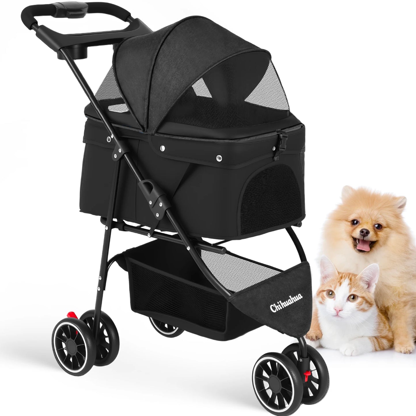 Chihuahua Pet Stroller Portable Foldable Carrier For Small Pets