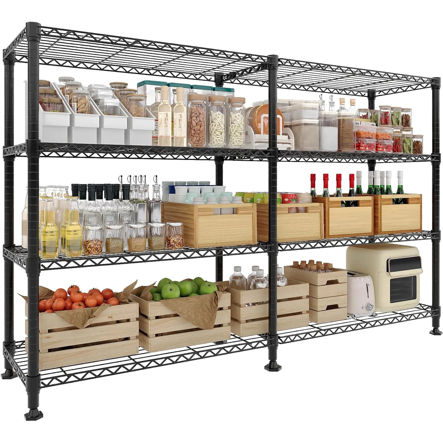HiMISS Heavy Duty 4 Tier Metal Shelving Unit Kitchen Storage