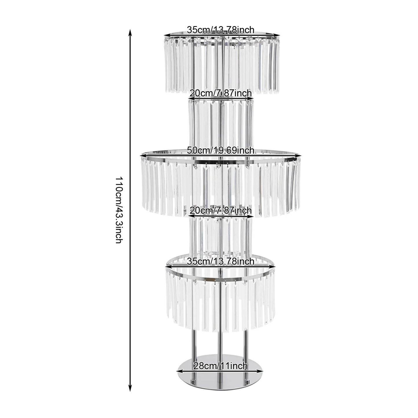 Five Tier Gold Silver Wedding Centerpieces Flower Stand Acrylic