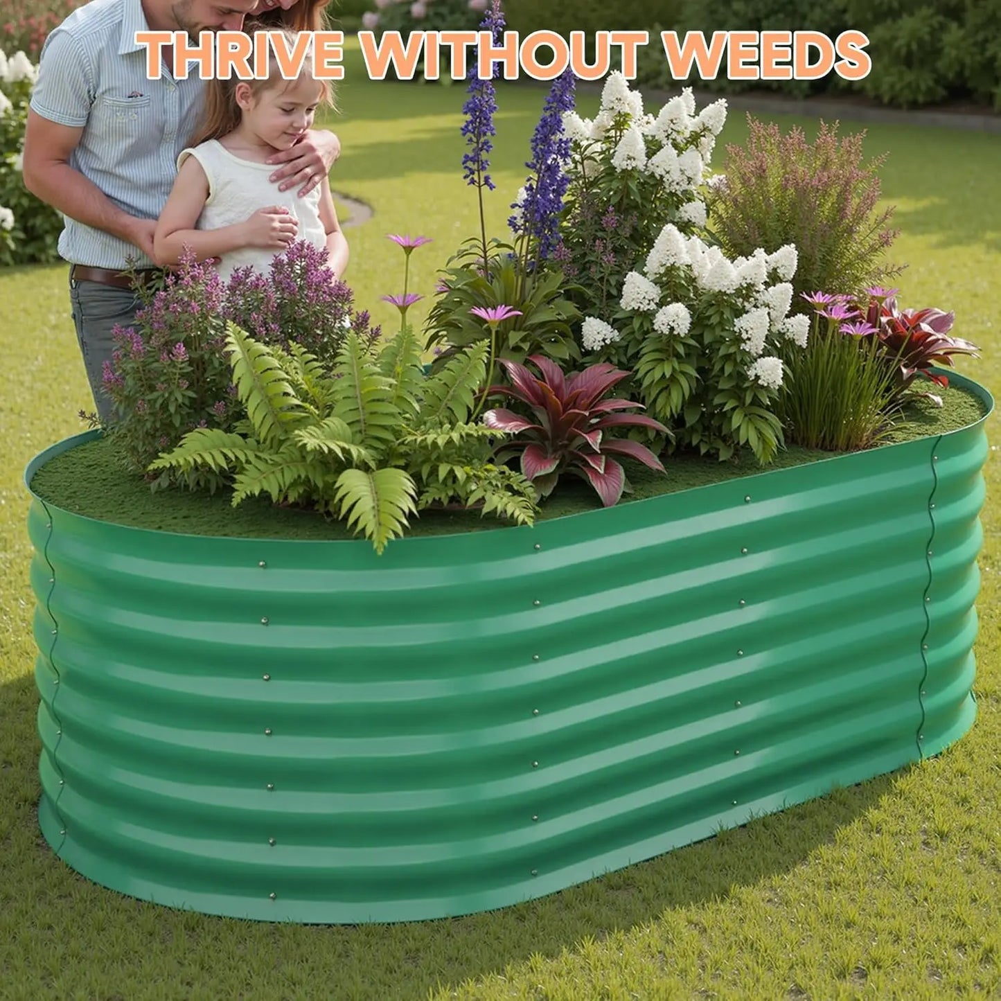 TWISTER.CK Galvanized Raised Garden Bed Kit Open Bottom Planter Vegetables