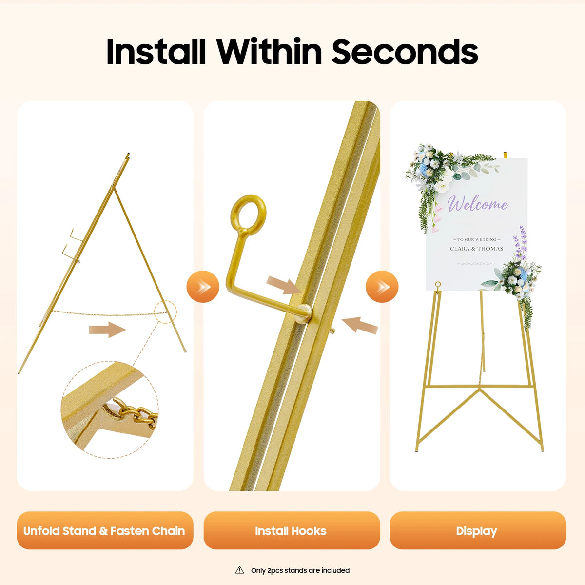 Adjustable Metal Display Easel Stand For Posters And Signs