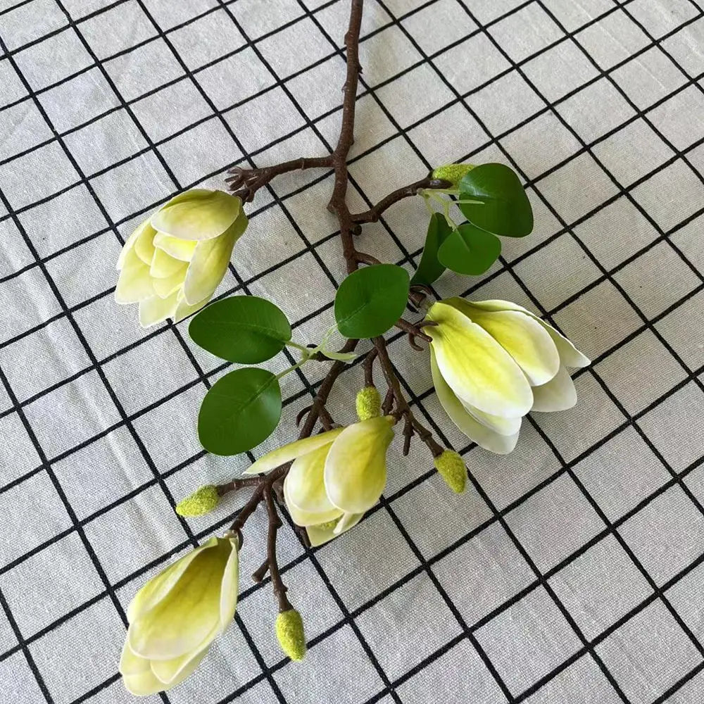 Artificial Silk Magnolia Bouquet For Wedding And Bridal Decor