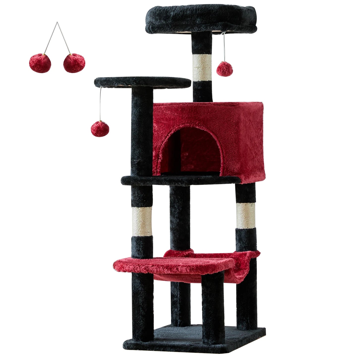 JHK Cat Tree Tall MultiCat Climbing Tower Natural Sisal Posts