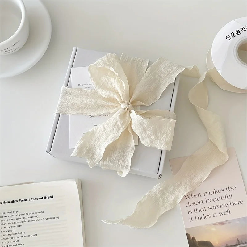 Bohemian Pleated Fabric Ribbon For Gifts And Bouquets