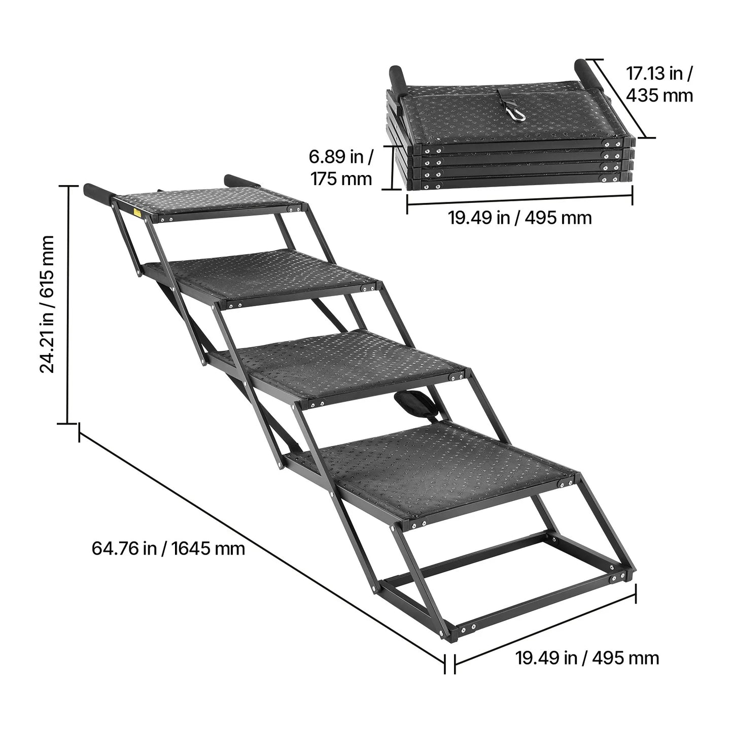 SucceBuy Dog Car Stairs 4 To 5 Foldable Ramp Portable