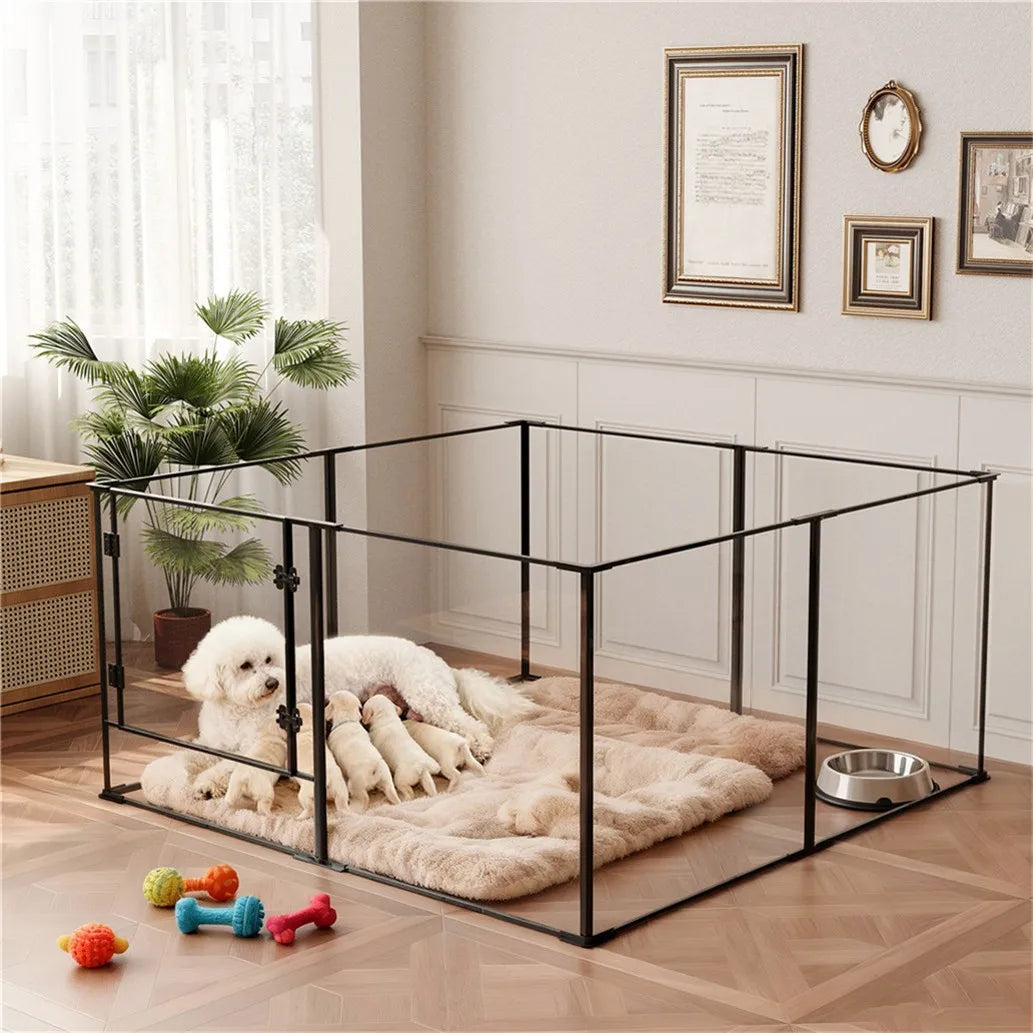 BORWART Premium Acrylic Playpen For Pets With Full Visibility