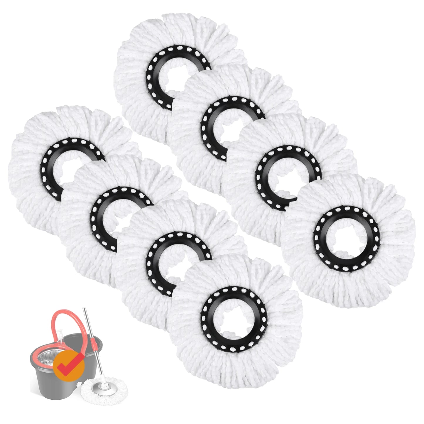 Spin Mop Replacement Heads Microfiber Refills For Dry And Wet