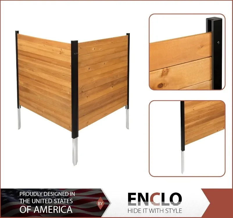 Cedar Wood Privacy Screen Outdoor Enclosure For Privacy Wall