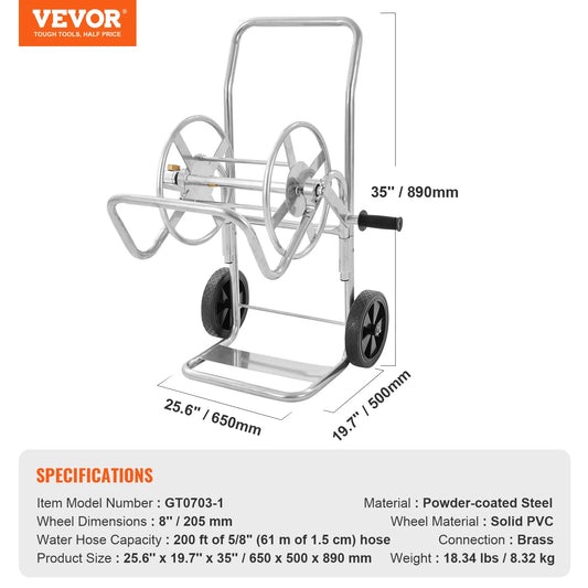 SucceBuy Hose Reel Cart Heavy Duty Garden