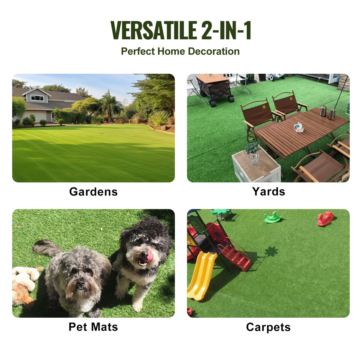 Artificial Grass Rug Outdoor Patio Door Mat Drainage Holes