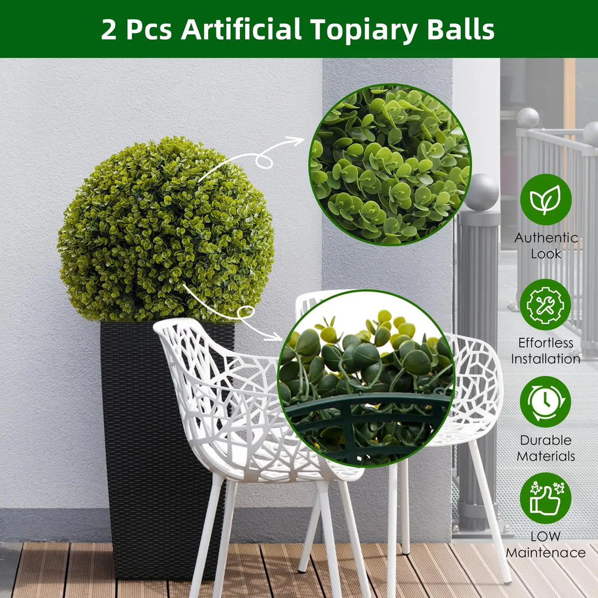 Studyset Artificial Topiary Balls For Outdoor Garden Decor