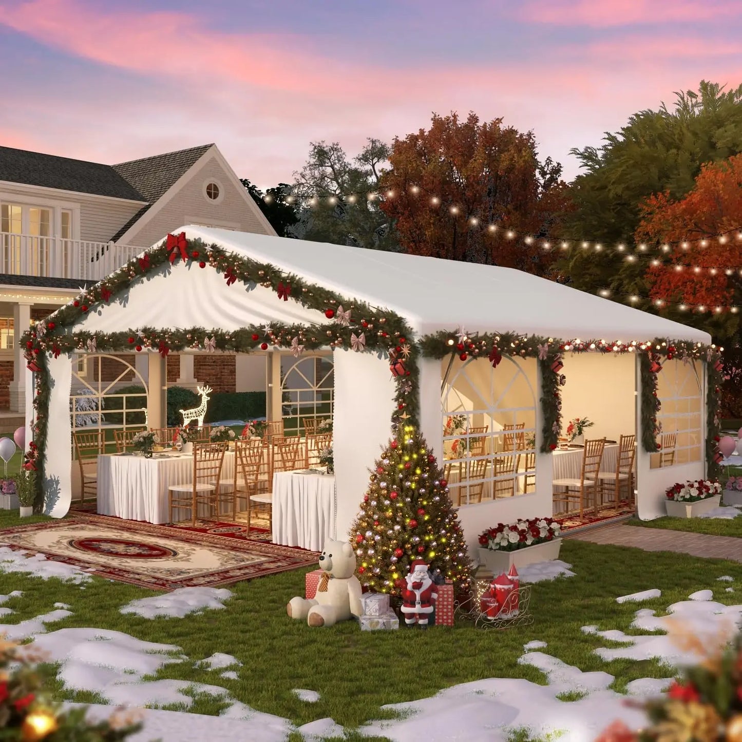 Heavy Duty Party Tent With Removable Sidewalls And Sand Bags