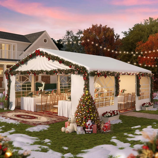 Heavy Duty Party Tent With Removable Sidewalls And Sand Bags