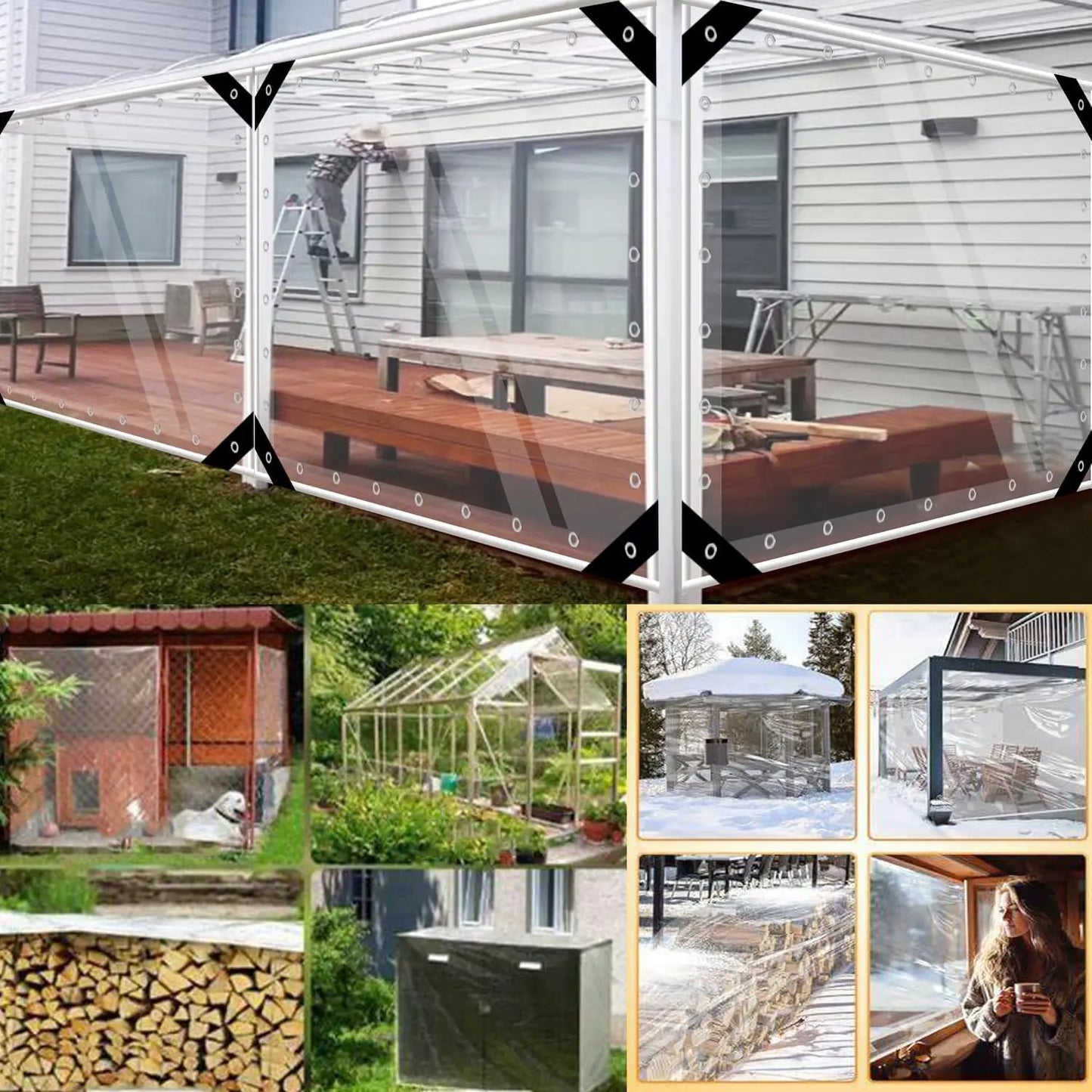 Jian Ya Na Clear Tarps Heavy Duty Transparent PVC Tarpaulin