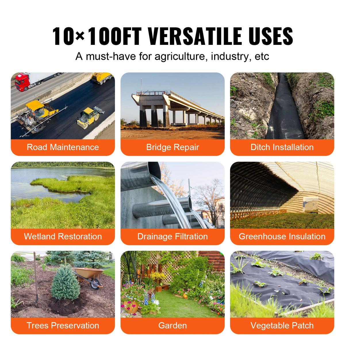 SucceBuy Nonwoven Landscape Geotextile Fabric Weed Barrier