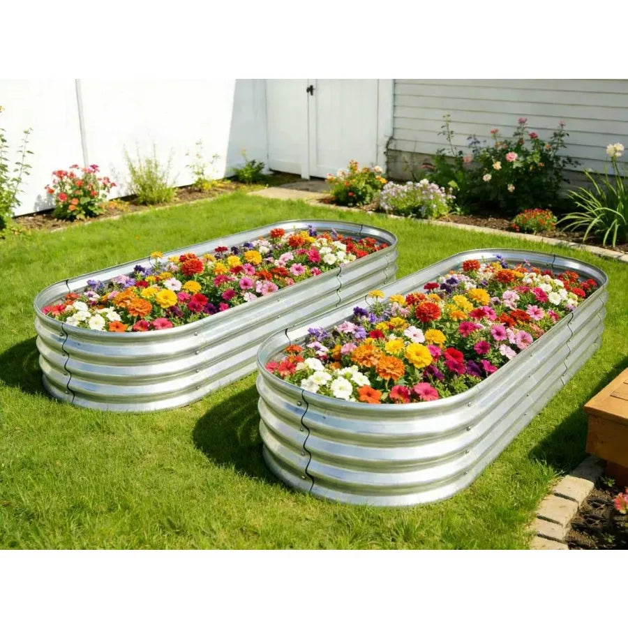 Metal Raised Garden Bed Elevated Planter Two Pack For Vegetables And Herbs