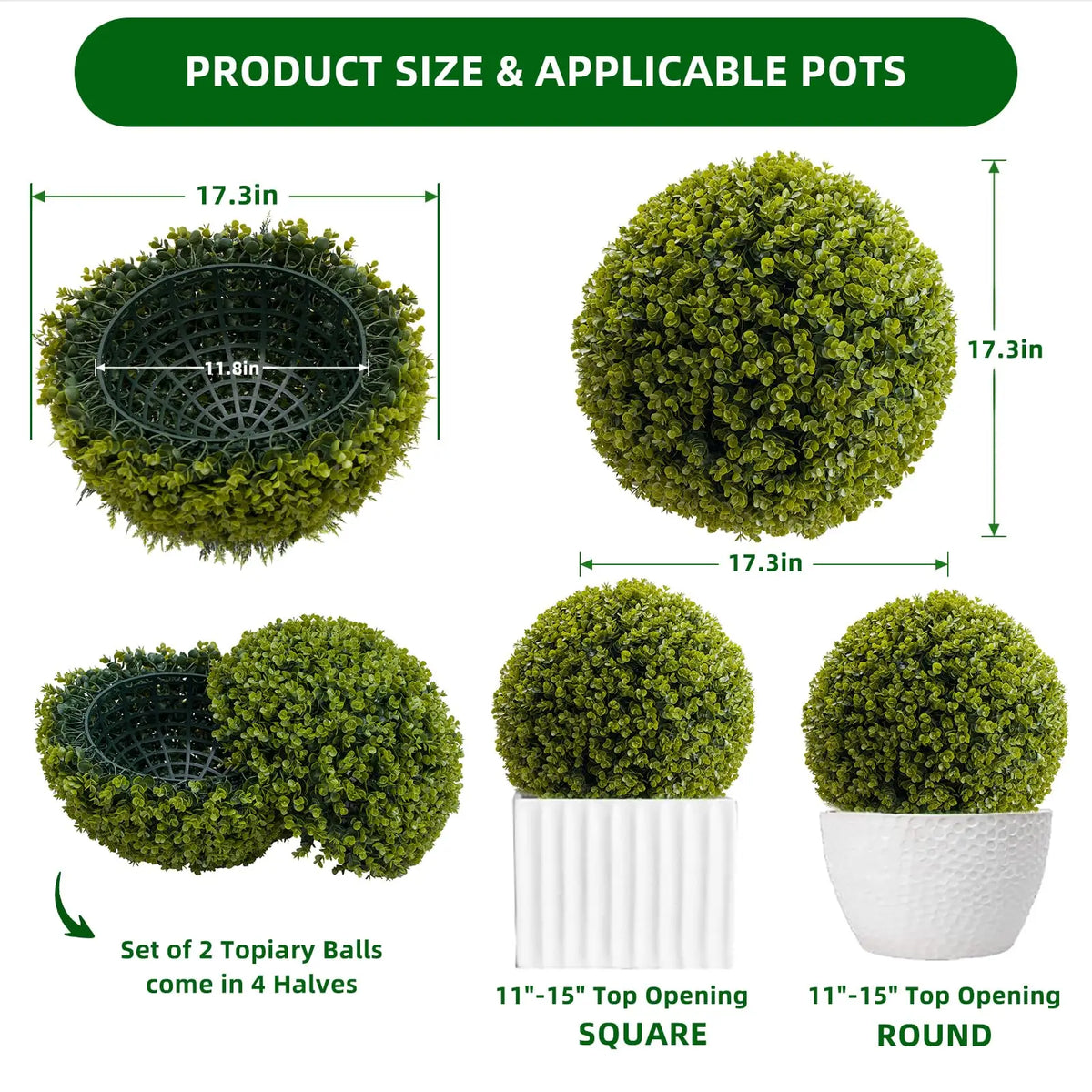 Studyset Artificial Topiary Balls For Outdoor Garden Decor
