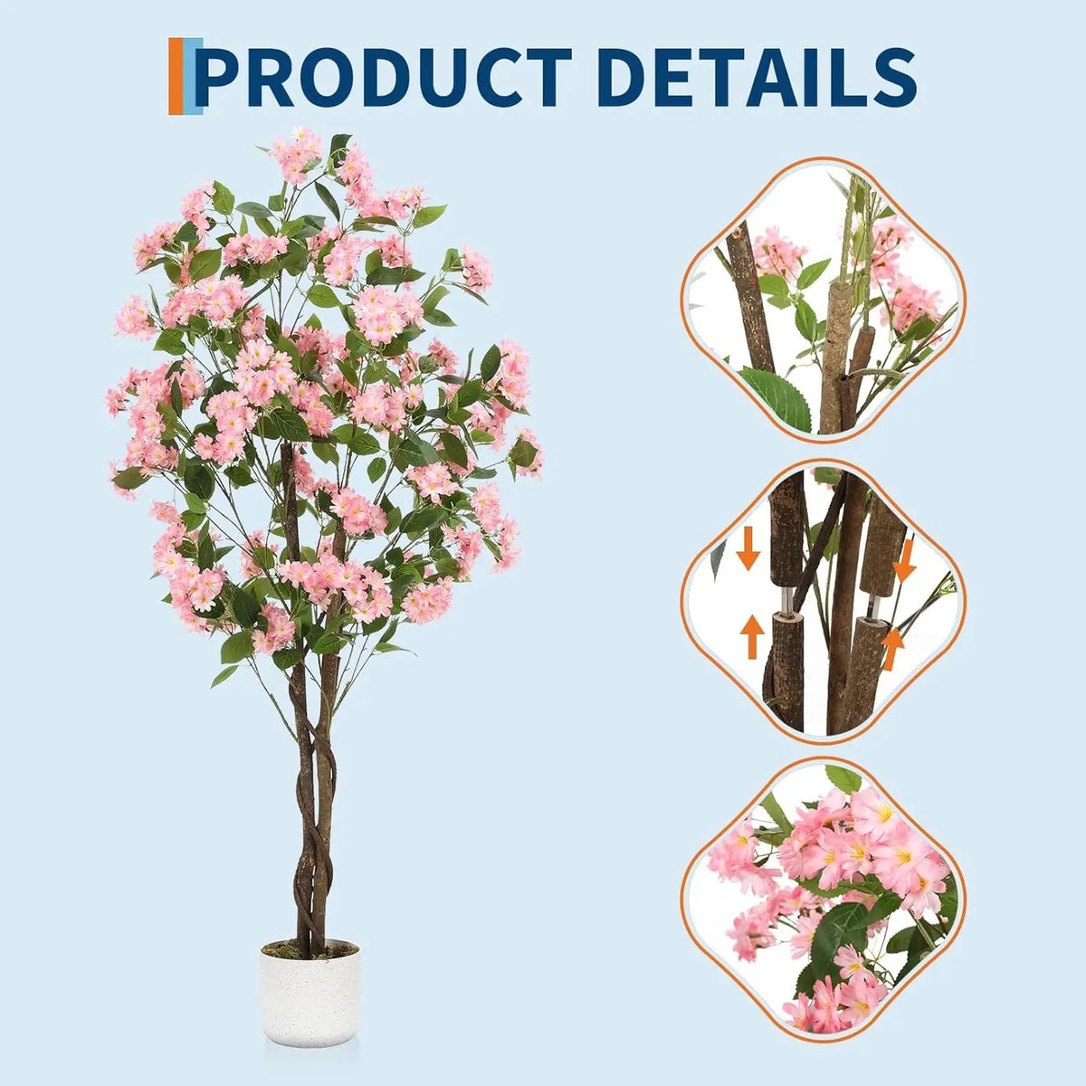 HiMISS Artificial Osmanthus Tree Faux Potted Decorative Indoor Plant