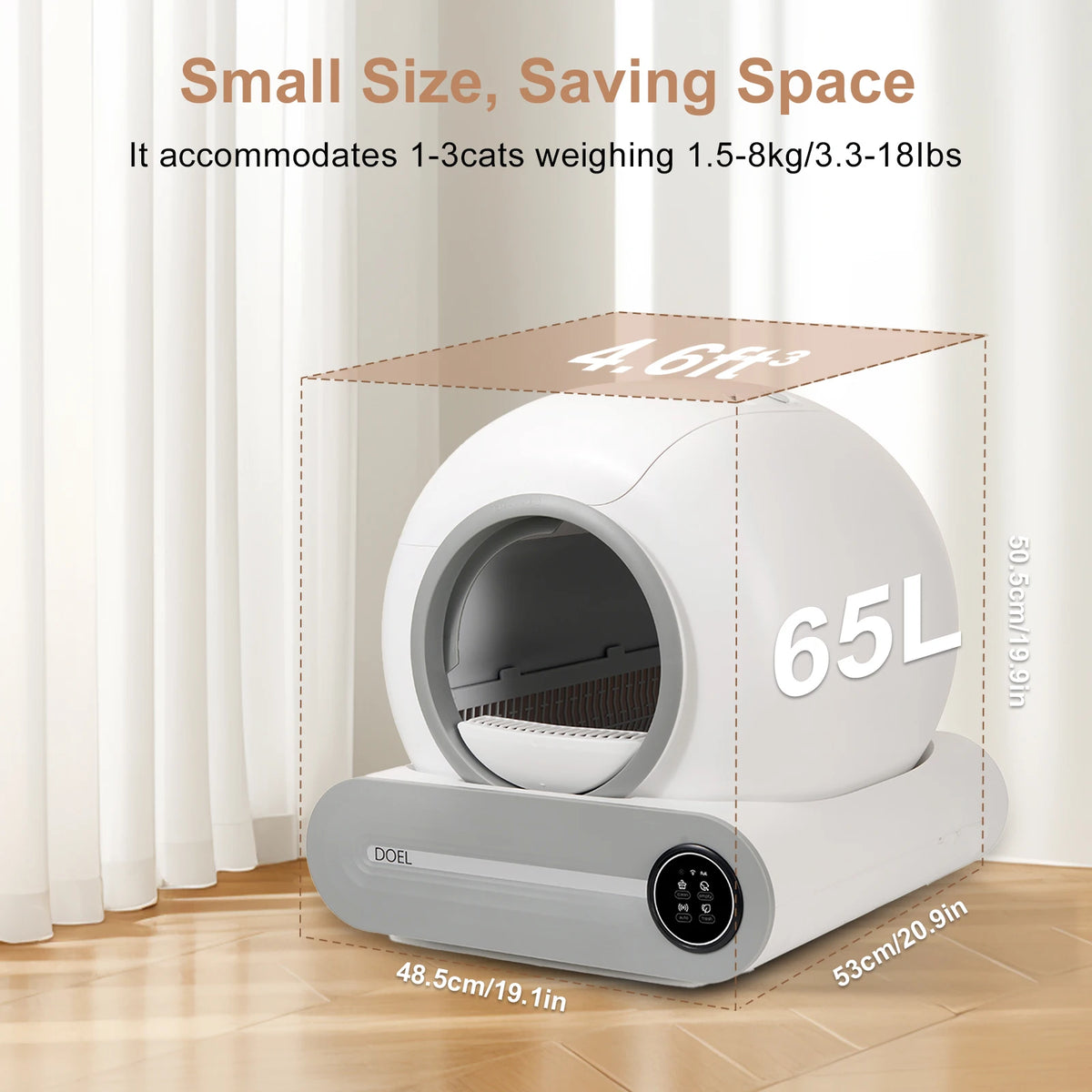 DOEL Smart Self-Cleaning Cat Litter Box With App Control