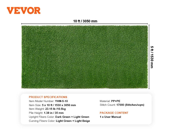 Artificial Grass Rug Outdoor Patio Door Mat Drainage Holes