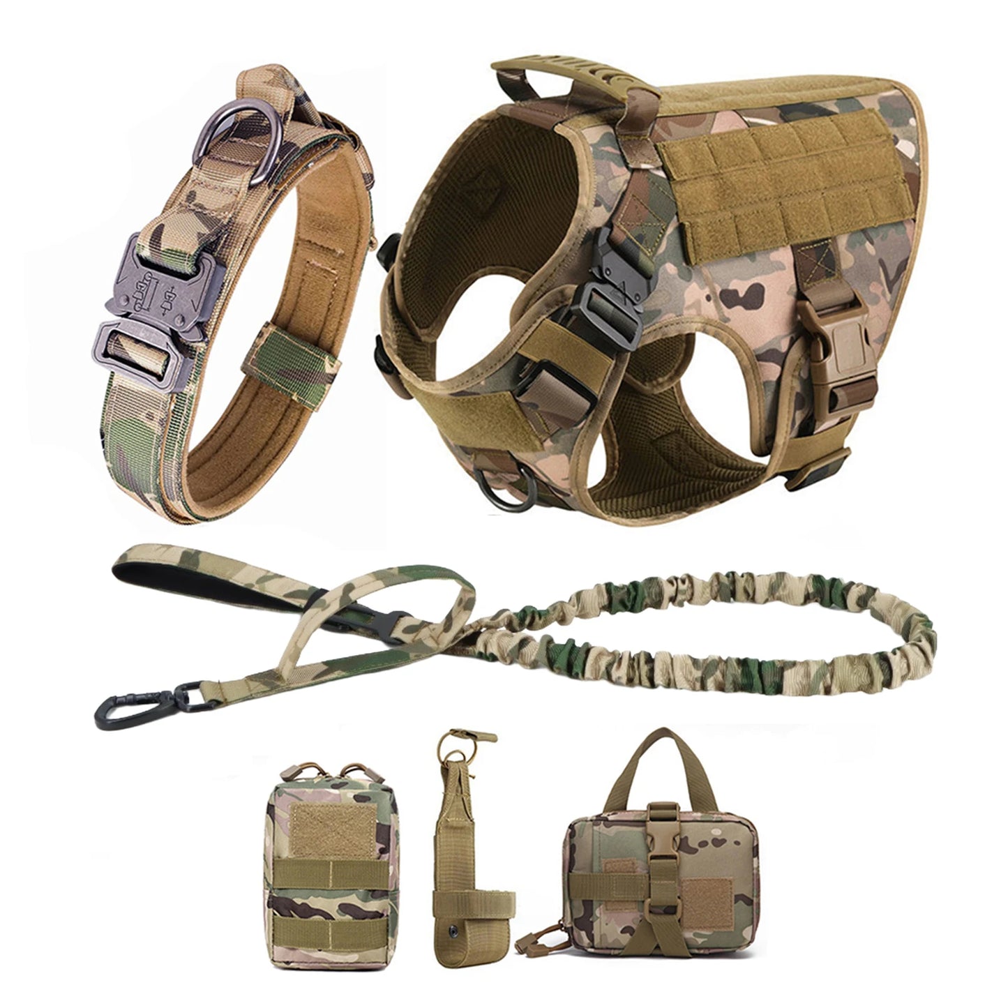 Tactical Dog Harness Vest With Molle Pouches Medium Large Dogs