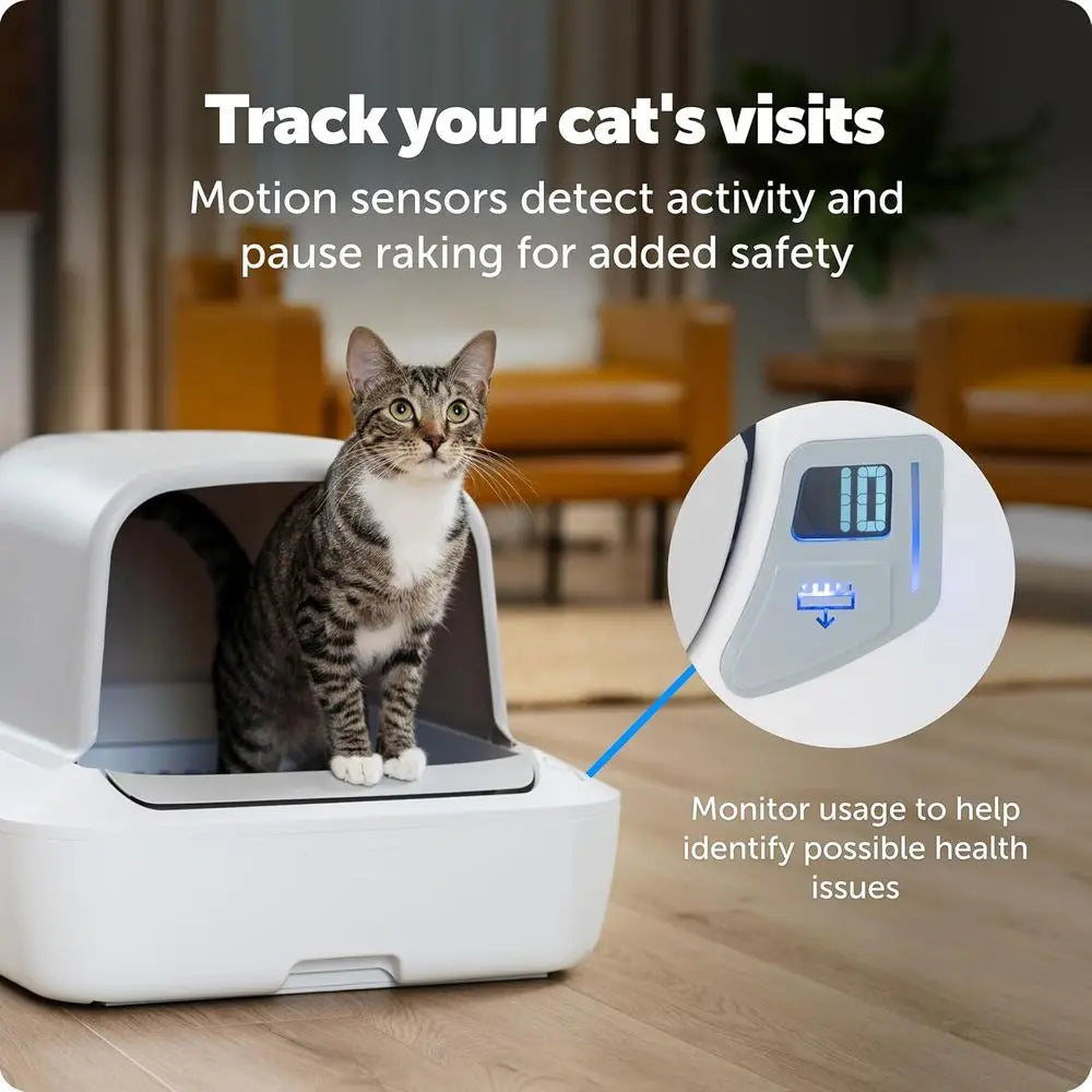 Crystal Pro Self Cleaning Cat Litter Box System Odor Control