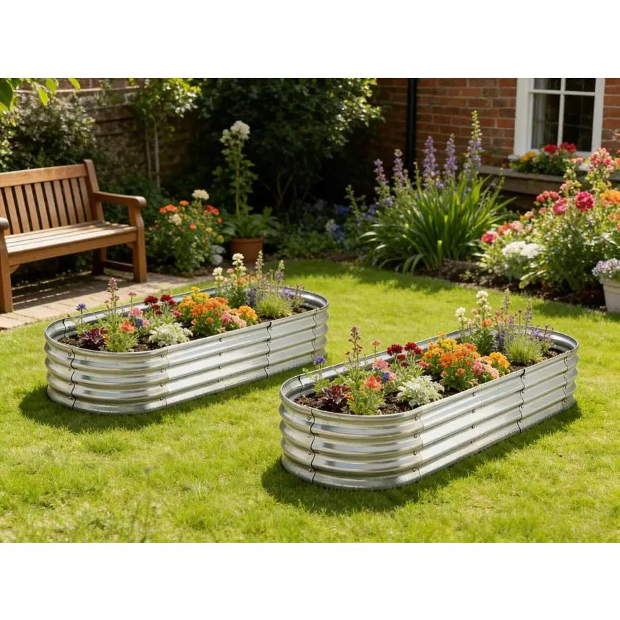 Metal Raised Garden Bed Elevated Planter Two Pack For Vegetables And Herbs