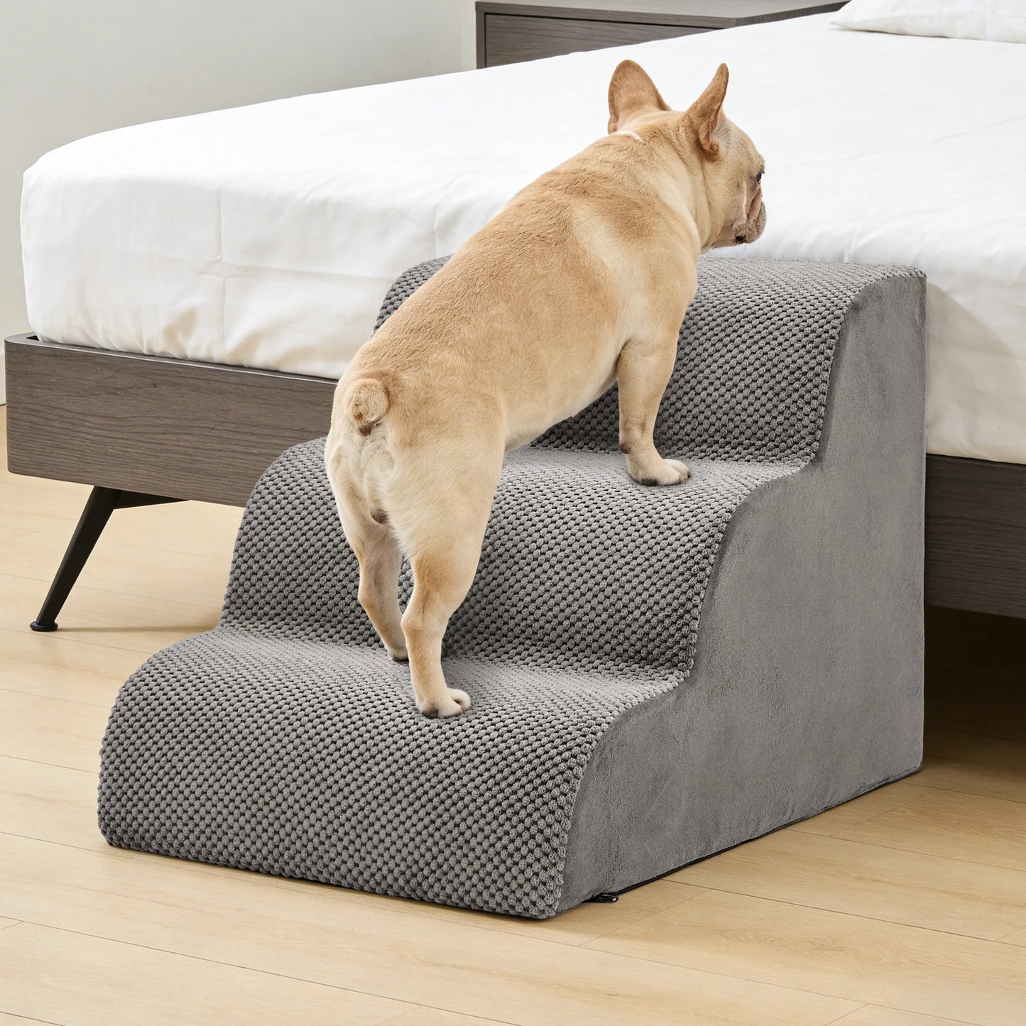 3-5 Step High-Density Foam Dog Stairs Ramp For Indoor Use