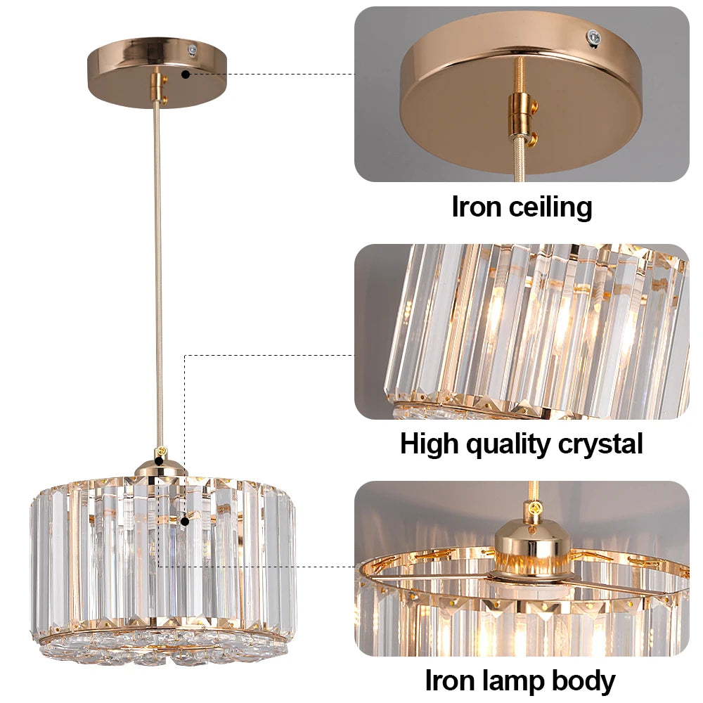 GreeLustr Luxury Acrylic LED Crystal Pendant Chandelier Light