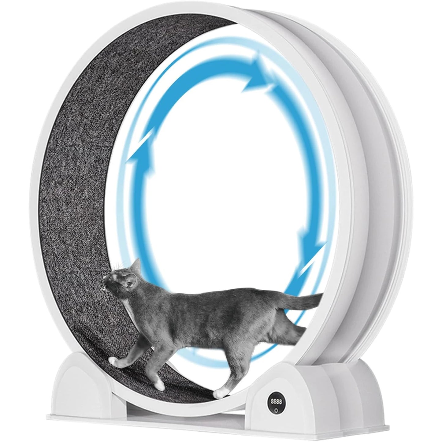 HiMISS Cat Exercise Wheel Super Quiet Run Wheel With Pedometer Removable Mat