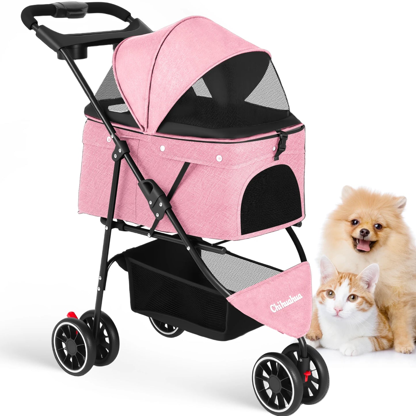 Chihuahua Pet Stroller Portable Foldable Carrier For Small Pets