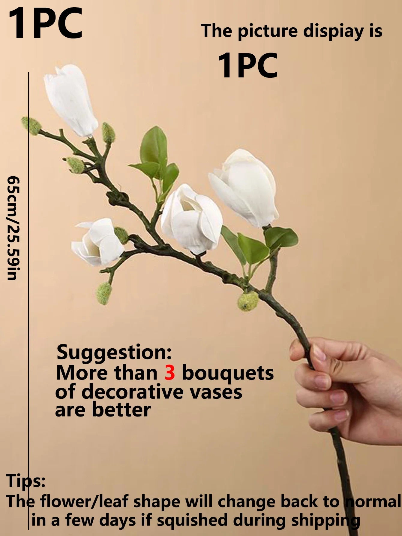 Artificial Silk Magnolia Bouquet For Wedding And Bridal Decor