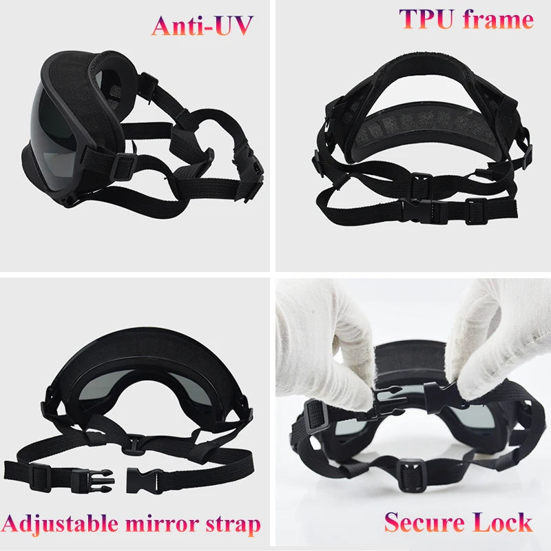 PETRAVEL Dog Goggles UV Protection Adjustable Windproof Eyewear