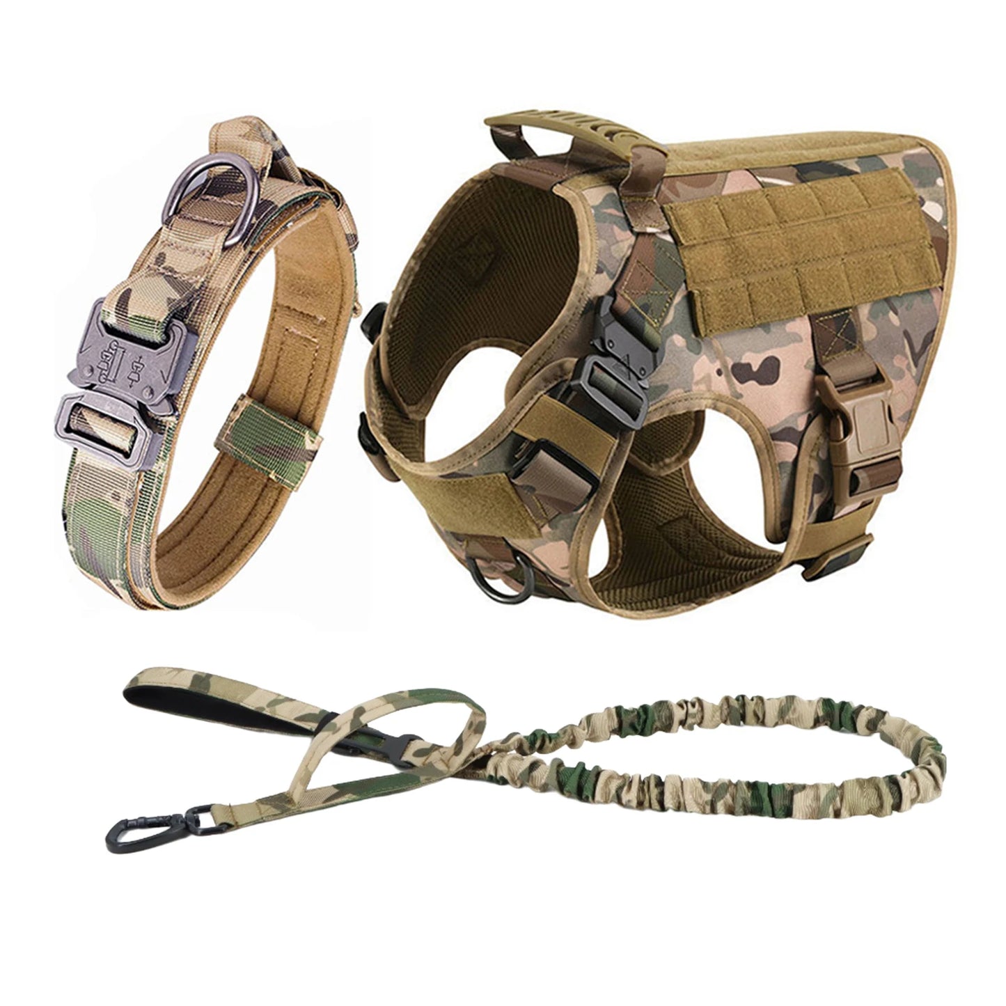 Tactical Dog Harness Vest With Molle Pouches Medium Large Dogs