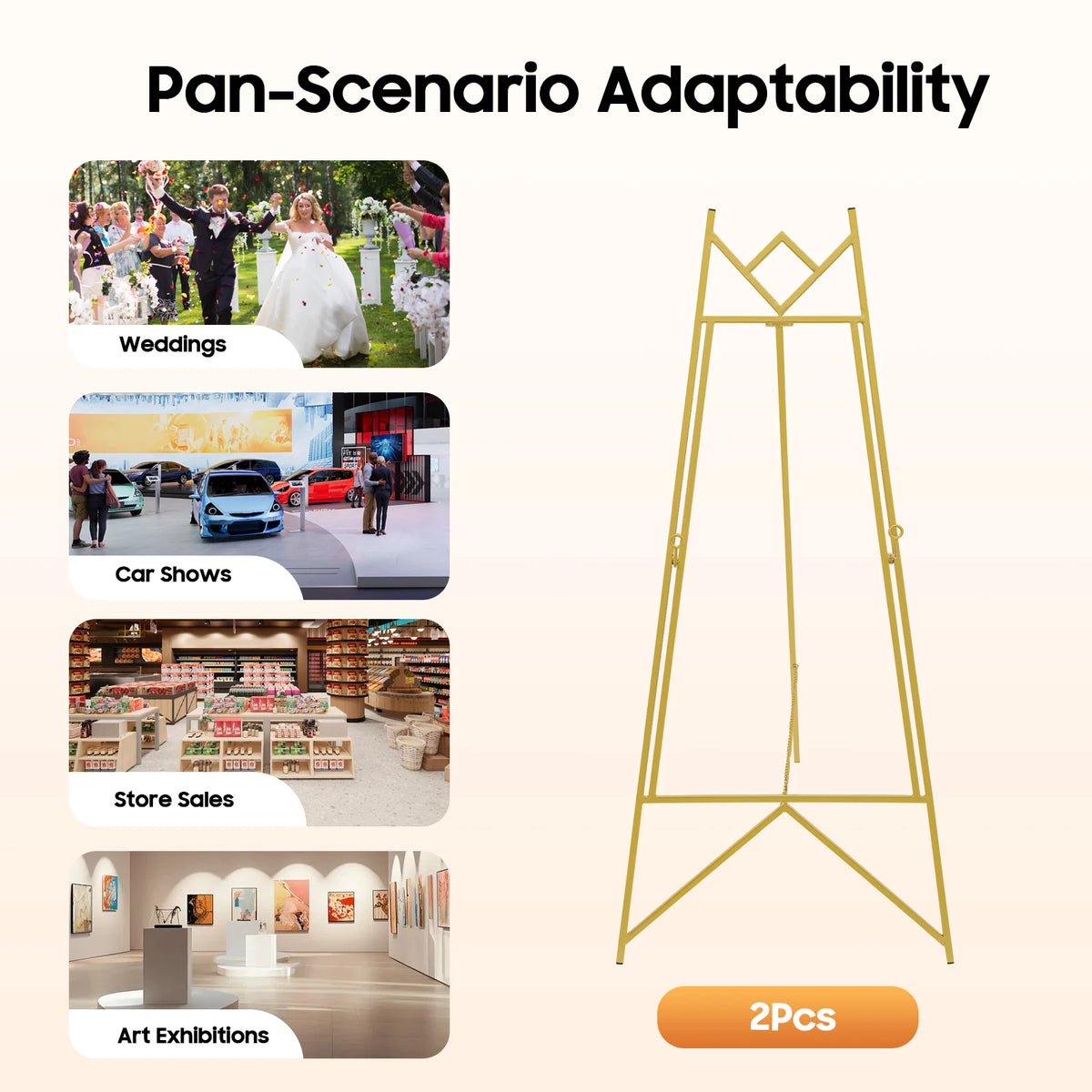 Adjustable Metal Display Easel Stand For Posters And Signs