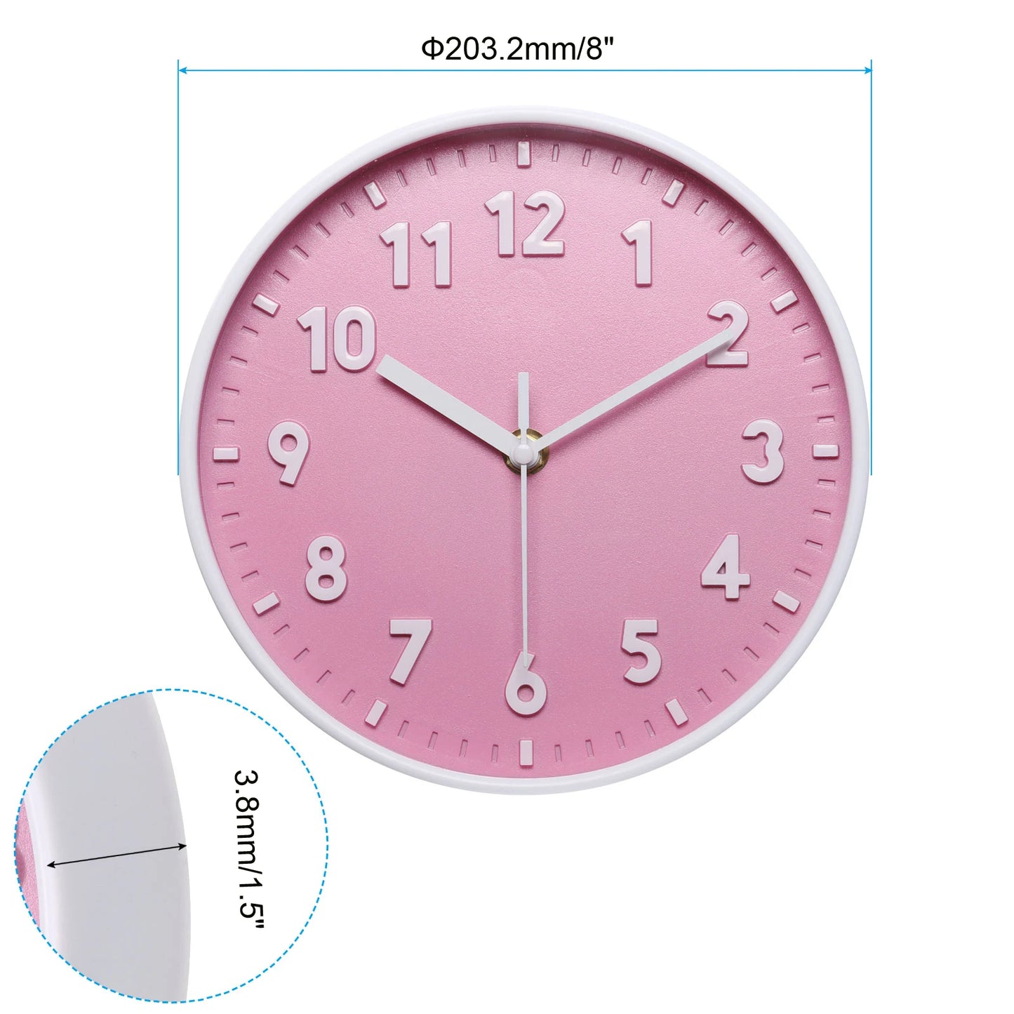 UXCELL Quartz Silent NonTicking Round Wall Clock Battery Operated