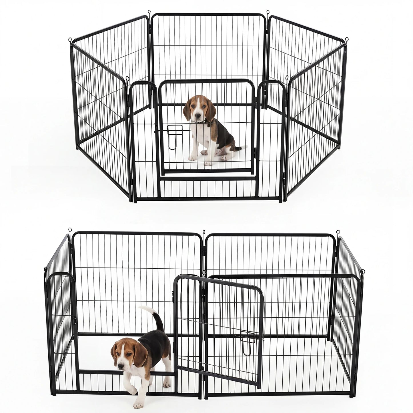 JHK 6-Panel Foldable Metal Dog Playpen
