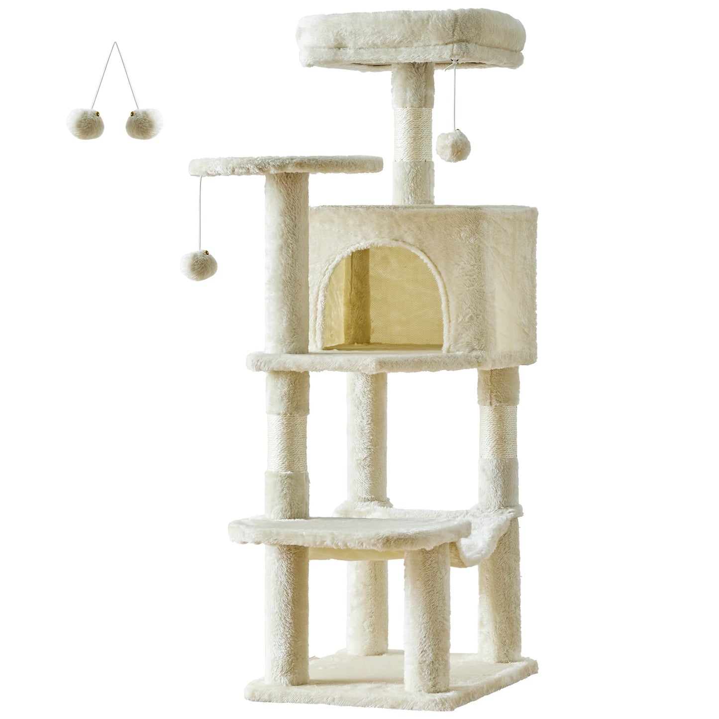 JHK Cat Tree Tall Multi Cat Climbing Tower With Indoor Natural Sisal Posts