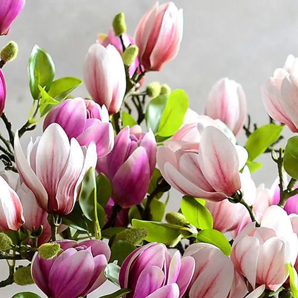 Artificial Silk Magnolia Bouquet For Wedding And Bridal Decor