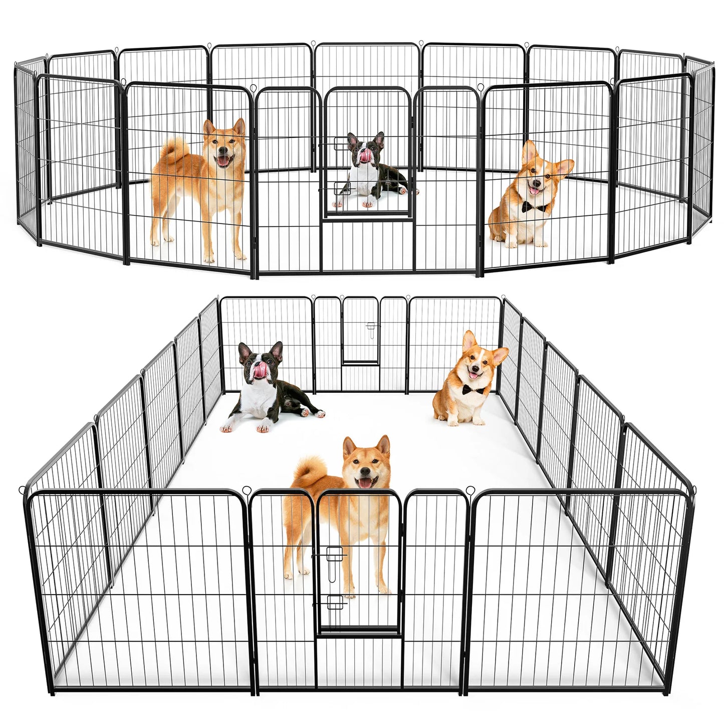 JHK Foldable Dog Playpen Metal Fence for Outdoor Exercise